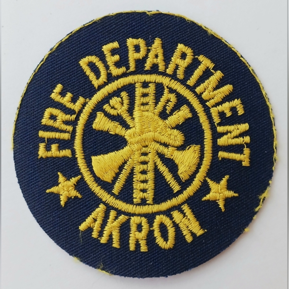 Akron Fire Department 3" Embroidered Sew On Patch NOS New Vintage Never Used